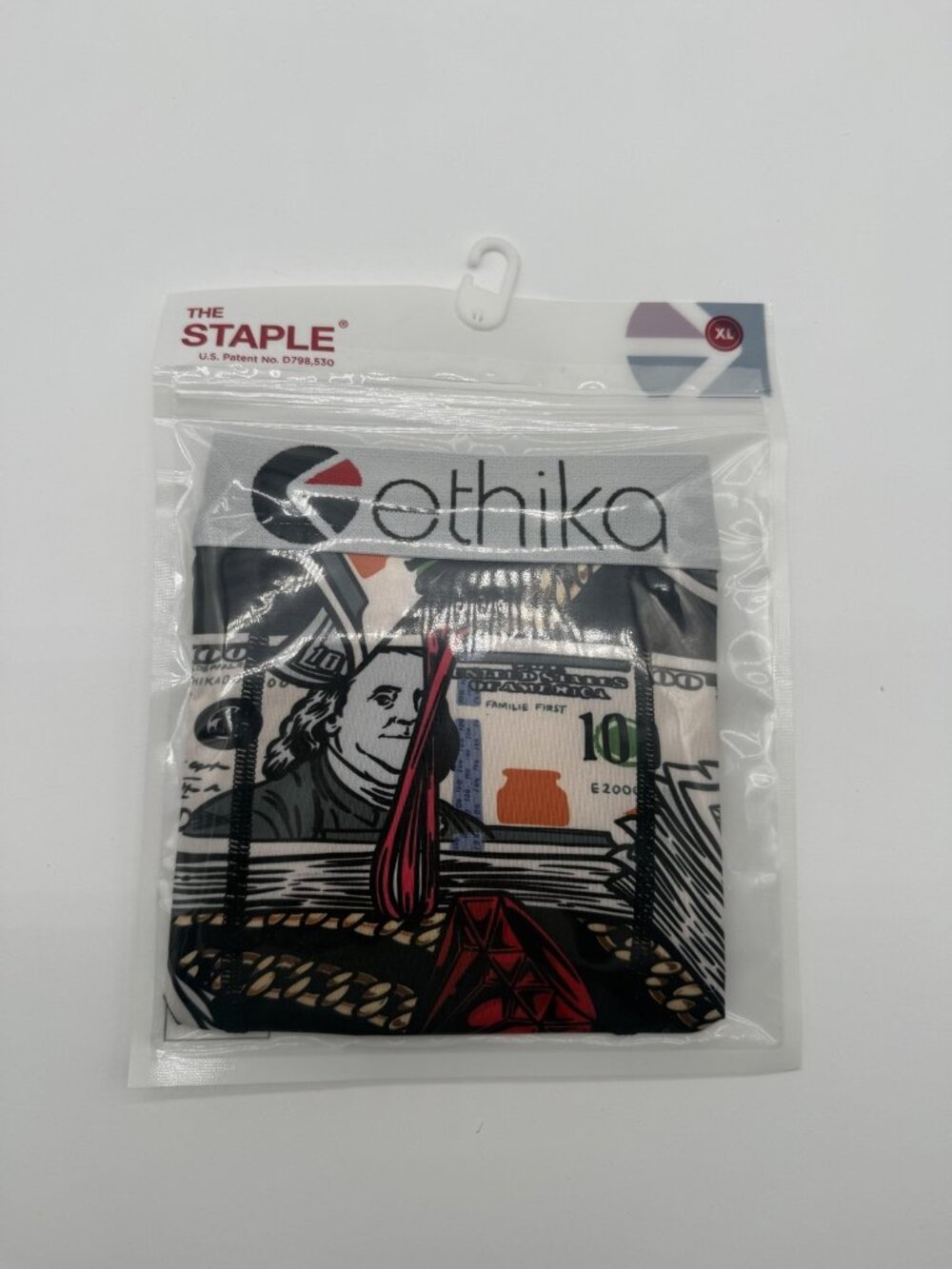 New Ethika The Staple Boxer Briefs Men's Size XL Money Print Stretch Underwear